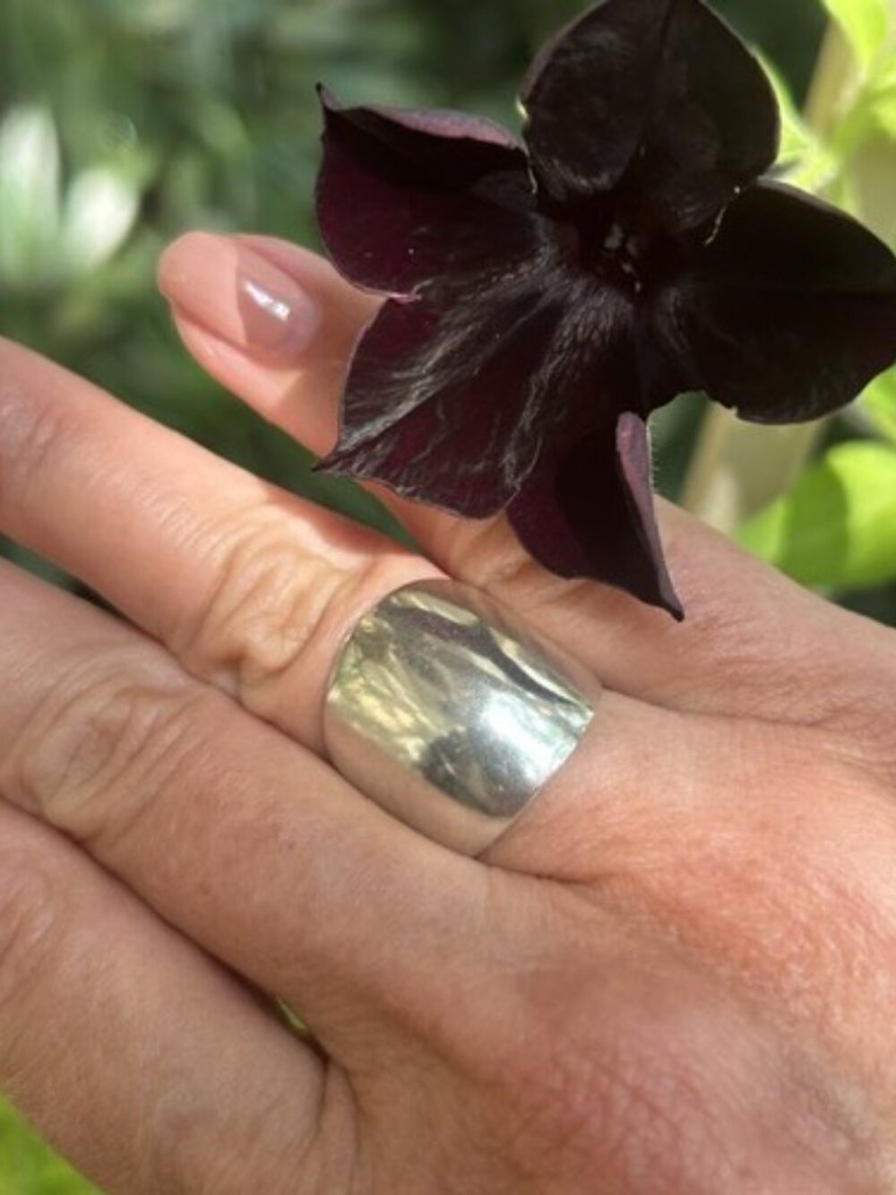 925 STERLING SILVER Dome Wide Band RING